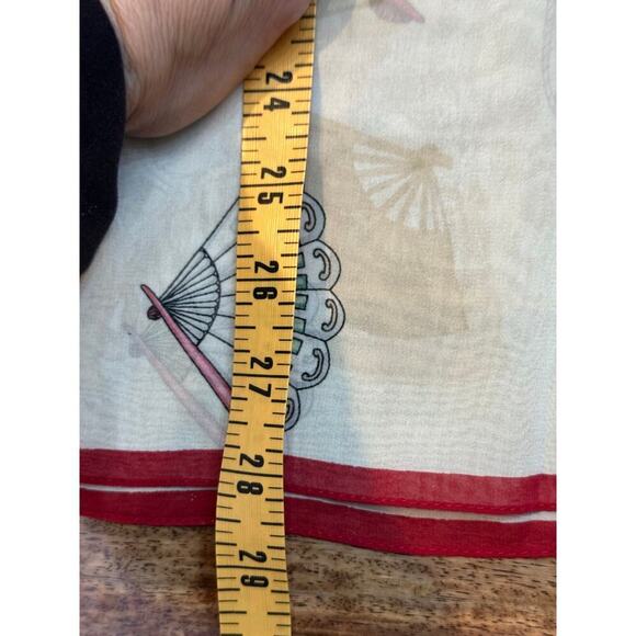 Talbots Women's Multicolor Fan Coloring 100% Silk Scarf vintage - Picture 5 of 5